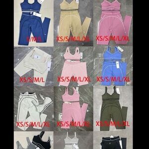 High-Waist Seam Detail Active Leggings & Sports Bra Set - Pink